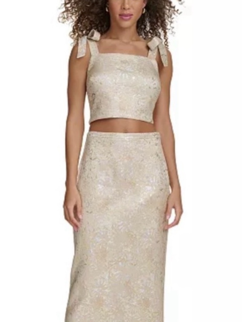 Kensie Gold Metallic Brocade Top